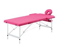 vidaXL Camilla de Masaje Plegable 2 Zonas Aluminio Rosa