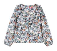vidaXL Camisa Infantil de Manga Larga con Estampado Floral Ropa Niños Azul Oscuro 116