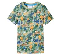 vidaXL Camiseta de Manga Corta Infantil Ropa para Niños Animales Hojas Multicolor 140
