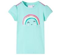 vidaXL Camiseta de Niños con Estampado de Arco Iris Ropa Infantil Verde Menta Claro 128