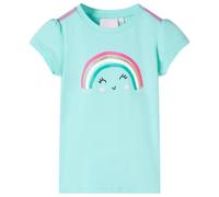 vidaXL Camiseta de Niños con Estampado de Arco Iris Ropa Infantil Verde Menta Claro 140