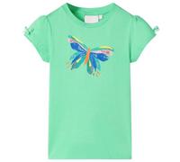 Camiseta Infantil con Dibujo de Mariposa Ropa de Manga Corta Verde Claro 104