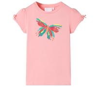 vidaXL Camiseta Infantil con Dibujo de Mariposa Ropa para Niños de Manga Corta Rosa 116