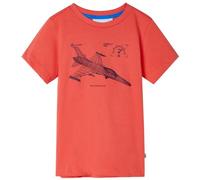vidaXL Camiseta Infantil con Estampado Avión de Combate Ropa de Niños Rojo Claro 140