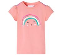 vidaXL Camiseta Infantil con Estampado de Arco Iris Ropa Niños Color Coral Claro 104