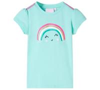 vidaXL Camiseta Infantil con Estampado de Arco Iris Ropa Niños Verde Menta Claro 104
