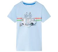 vidaXL Camiseta Infantil con Estampado de Autobús Ropa para Niños Azul Claro 116