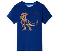 vidaXL Camiseta Infantil de Manga Corta con Dinosaurio Ropa para Niños Azul Oscuro 140