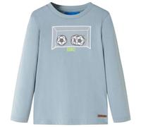 vidaXL Camiseta Infantil Manga Larga Diseño Portería Fútbol Ropa Niños Azul Claro 116
