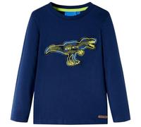 Camiseta Infantil de Manga Larga Diseño de Dinosaurio Ropa Niños Azul Marino 116