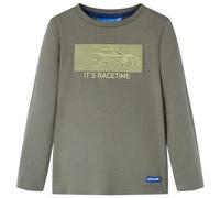 vidaXL Camiseta Infantil de Manga Larga Estampado Coche Carreras Jersey Caqui 104