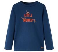 vidaXL Camiseta Infantil de Manga Larga Estampado de Monitos Jersey Azul Marino 92