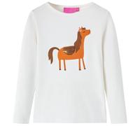 vidaXL Camiseta Infantil de Manga Larga Estampado de Poni Jersey Ropa Color Crudo 104