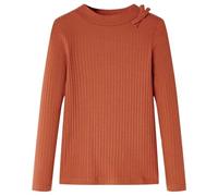 vidaXL Camiseta Infantil de Manga Larga Ropa de Niños Cuello Redondo Color Coñac 92