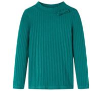 Camiseta Infantil Manga Larga de Punto Elástico Jersey de Niños Verde Oscuro 116