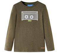 Camiseta Infantil Manga Larga Diseño Portería Fútbol Ropa Caqui Mélange 116