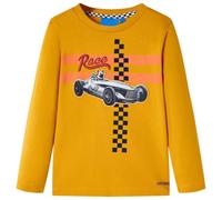 Camiseta Infantil Manga Larga Estampado Coche Carreras Perro Ropa Niños Ocre 128