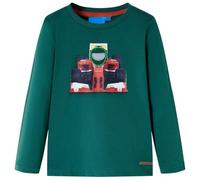 Camiseta Infantil Manga Larga Estampado de Coche Carreras Ropa Niños Verde 128