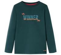 Camiseta Infantil Manga Larga Estampado Texto Jersey Ropa Verde Oscuro 104