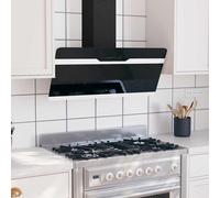 VidaXL Campana Decorativa 90cm C Acero/Cristal Negro