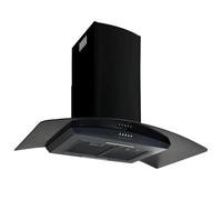 vidaXL Campana extractora pared 90 cm acero inoxidable 756 m³/h negro