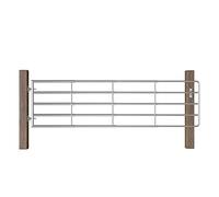 vidaXL Cancela de 5 Barras para Campo Puerta de Granja Jardín Paneles Decoración Terraza Exterior Hogar Protección Portal Acero Plateado