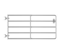 vidaXL Cancela de 5 Barras para Campo Puerta de Granja Jardín Paneles Terraza Exterior Hogar Decoración Protección Portal Acero Plateado