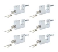 vidaXL Candado 6 pcs Plateado 7,8 x 2 x 5 cm Hierro, Candado moderno, resistente al agua, asequible y versátil para uso en interiores y exteriores
