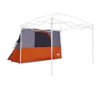 vidaXL Carpa de Camping para 4 Personas, Impermeable, Gris y Naranja, de poliéster Transpirable. Tiene un Cierre de Cremallera, un diseño Duradero, Anclajes para el Suelo y es fácil de Montar. Perfe