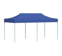 vidaXL Carpa de Fiesta de Jardín Plegable Pop-Up Acero Tela Azul 3x6 m Cenador
