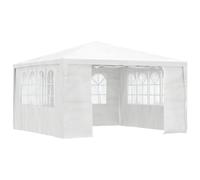 vidaXL Carpa de jardín de Polietileno Blanco de 4 m con Paredes Laterales, Marco de Acero Resistente al óxido, Resistente al Agua, protección UV, Tienda de campaña para Fiestas al Aire Libre