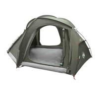 vidaXL Carpa de senderismo con pajarita impermeable para 3 personas, verde militar, moderna tienda de campaña resistente al agua, diseño ligero y portátil, fácil instalación, 1 persona al aire libre