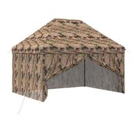 vidaXL Carpa desplegable con 4 paredes laterales de 3 x 4,5 m, camuflaje forestal, ajustable, resistente a la intemperie, toldo de jardín, pabellón portátil para eventos, refugio exterior resistente a