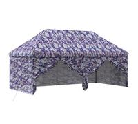 vidaXL Carpa desplegable con 4 paredes laterales de 3 x 6 m, camuflaje azul, versátil, moderna, estructura portátil para exteriores, toldo resistente a la intemperie, tienda de campaña de instalación