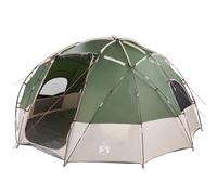 vidaXL Carpa Dome Verde y Beige Grande Hexagonal Impermeable de Poliester para Camping de 8 Personas con Acabado Mate Ajustable, Solo para Exterior, Incluye Bolsa de Transporte y Herramientas de Mon