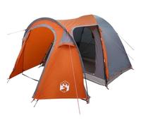 vidaXL Carpa Domo Gris y Naranja de para 6 Personas | Impermeable, a Prueba de Viento, Uso al Aire Libre, con Tejido Que Respira, Viene con Compartimentos de Almacenamiento, Ideal para