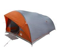 vidaXL Carpa Gigante para 10 Personas de - Refugio Duradero y Resistente al Agua para Acampar, fácil de Montar con Cierre de Cremallera, en Gris y Naranja - Ideal para Viajes y Eventos, túnel plegab
