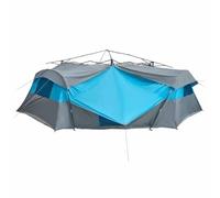 vidaXL Carpa Grande para Camping de 8 Personas | Impermeable, de poliéster, Transpirable, Resistente al Viento, fácil de Montar, con Cremallera, Ideal para Tus Aventuras, toldo Hexagonal, cabaña de