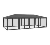 vidaXL Carpa para Fiestas 12 Paredes de Malla HDPE Gris Antracita 8x4m
