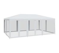 vidaXL Carpa para Fiestas con 10 Paredes de Malla HDPE Blanco 6x4 m