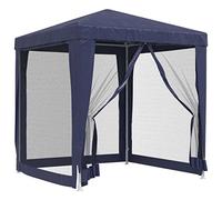 vidaXL Carpa para Fiestas con 4 Paredes de Malla, Cenador para Fiestas Bodas, Toldo Resistente al Agua, Carpa de Jardín Terraza, HDPE Azul