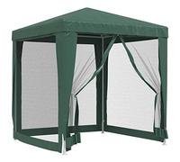 vidaXL Carpa para Fiestas con 4 Paredes de Malla, Cenador para Fiestas Bodas, Toldo Resistente al Agua, Carpa de Jardín Terraza, HDPE Verde