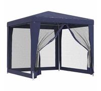 vidaXL Carpa para Fiestas con 4 Paredes de Malla, Cenador para Fiestas Bodas, Toldo Resistente al Agua, Carpa de Jardín Terraza, HDPE Azul