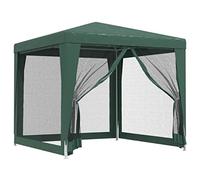 vidaXL Carpa para Fiestas con 4 Paredes de Malla, Cenador para Fiestas Bodas, Toldo Resistente al Agua, Carpa de Jardín Terraza, HDPE Verde