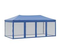 vidaXL Carpa para Fiestas Plegable con Paredes Laterales Pabellón de Eventos Tienda Cenador Jardín Patio Exterior Camping Acampadas Azul 3x6 m
