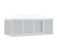 vidaXL Carpa para Fiestas Plegable con Paredes Laterales Pabellón de Eventos Tienda Cenador Jardín Patio Exterior Camping Acampadas Blanca 3x6 m