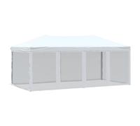 vidaXL Carpa para Fiestas Plegable con Paredes Laterales Pabellón de Eventos Tienda Cenador Jardín Patio Exterior Camping Acampadas Blanca 3x6 m