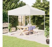 vidaXL Carpa para Fiestas Plegable Tienda Pabellón Toldo Balcón Cenador Jardín Festival Eventos Terraza Espectáculos Patio Bodas Blanco