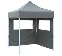 vidaXL Carpa Plegable Profesional 2 Paredes Celebraciones Toldo Aire Libre Decoración Pérgola Marquesina Boda Paraguas Parasol Jardín Acero Gris Antracita