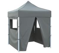vidaXL Carpa Plegable Profesional 4 Paredes Sombrilla Playa Aire Libre Balcón Paraguas Pabellón Eventos Parasol Acero Gris Antracita